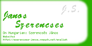 janos szerencses business card