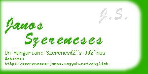 janos szerencses business card